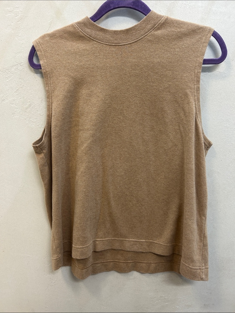Pact camel Sleeveless Crewneck Knit Top 100% organic cotton size large